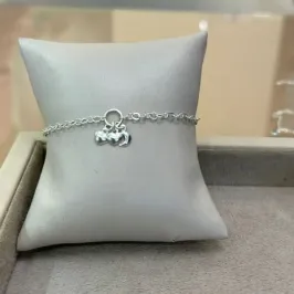 PULSEIRA PRATA PINGENTES CORAÇÃO, LUA E ESTRELA