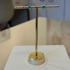BRINCO PRATA GOTA AZUL