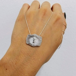 FIVELA COUNTRY PRATA 925 COM ATÉ 2 INICIAIS 2cmX1,5cm