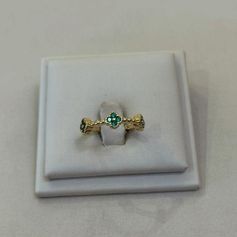 ANEL REGULÁVEL TREVO VAN CLEEF VERDE ESMERALDA