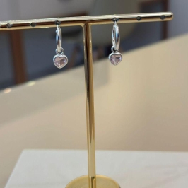 ARGOLA PRATA CORAÇÃO ROSA