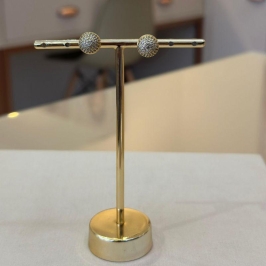 BRINCO MEIA BOLA/ ESFERA CRAVEJADA