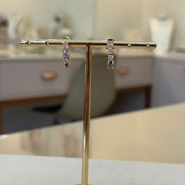 MEIA ARGOLA NAVETES ZIRCÔNIA COLORS