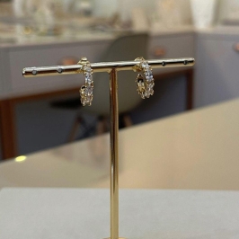 MEIA ARGOLA NAVETES ZIRCÔNIA CRISTAL