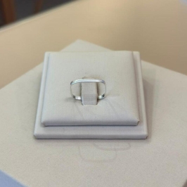ANEL PRATA QUADRADO TAMANHO 18