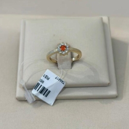 ANEL SOLITÁRIO FLOR LARANJA