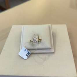 ANEL SOLITÁRIO OVAL ZIRCÔNIA CRISTAL TAMANHO 20