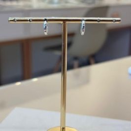 ARGOLA PRATA LISA 3 ZIRCÔNIAS M