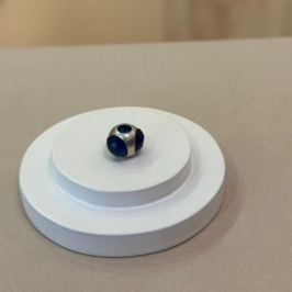 BERLOQUE PRATA SEPARADOR REDODO COM ZIRCÔNIAS AZUL