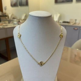 COLAR VAN CLEEF 3 TREVOS DOURADOS 50CM