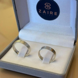 ALIANÇA PRATA LISA - DUPLA