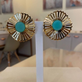 BRINCO FLOR TIFFANY/VERDE