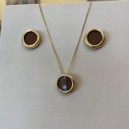 CONJUNTO REDONDO MARROM 40 CM