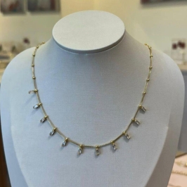 CHOKER VENEZIANA ESFERAS COM ZIRCÔNIAS NAVETES