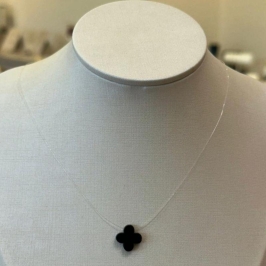 COLAR FIO DE NYLON TREVO VAN CLEEF PRETO