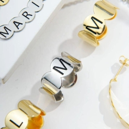 ANEL REGULÁVEL BOLINHAS COM INICIAL RÓDIO BRANCO