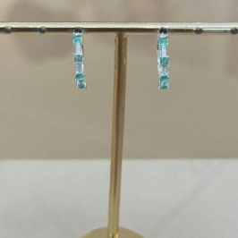 ARGOLA PRATA CRAVEJADA VERDE