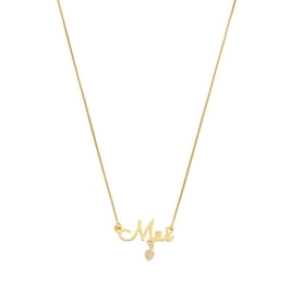 COLAR MÃE COM HORIZONTAL COM CORAÇÃO DE ZIRCÔNIA