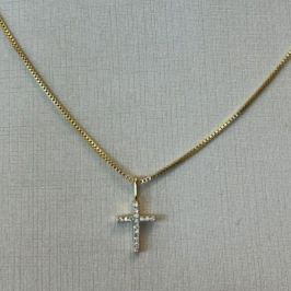 PINGENTE CRUZ CRAVEJADA MINI