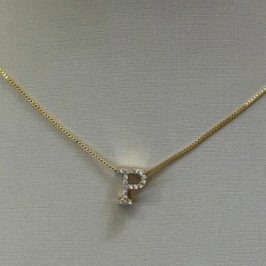 PINGENTE INICIAL CRAVEJADA LETRA P