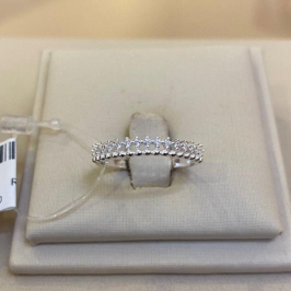 ANEL PRATA DUAS FILEIRAS TAMANHO 20