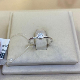 ANEL SOLITÁRIO PRATA ZIRCÔNIA REDONDA TAMANHO 14