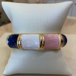 BRACELETE RESINADO BRANCO, MARINHO E ROSA