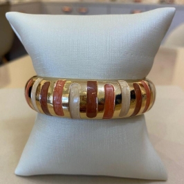 BRACELETE RESINADO MARROM, NUDE E CARAMELO