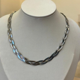 GARGANTILHA FITA TRANÇADA TRIPLA 7.3MM/40CM +5CM