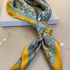 LENÇO AMARELO E VERDE TIFFANY 70X70CM