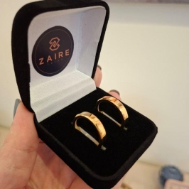 PAR DE ALIANÇAS TUNGSTÊNIO CHANFRADA