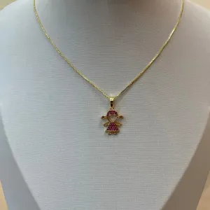 PINGENTE MENINA PINK