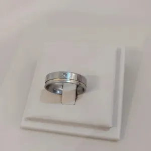 ALIANÇA AÇO FILETE C/ZIRCÔNIA TAM 22