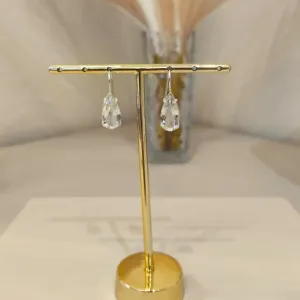 BRINCO PRATA GANCHO CRISTAL