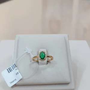 ANEL SOLITÁRIO ZIRCÔNIA ESMERALDA TAMANHO 18