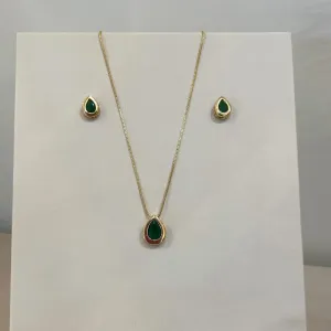CONJUNTO GOTA VERDE ESMERALDA