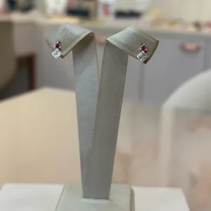 BRINCO PRATA PINK E ZIRCÔNIA