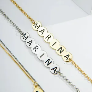 PULSEIRA BOLINHAS NOME DOURADA