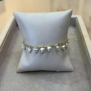 PULSEIRA CARTIER PÉROLAS CORAÇÕES