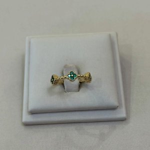 ANEL REGULÁVEL TREVO VAN CLEEF VERDE ESMERALDA