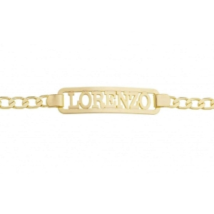 PULSEIRA INFANTIL GRUMET COM PLAQUINHA CONTORNO VAZADA (11CM)