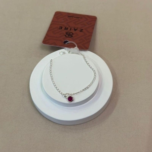 PULSEIRA PRATA INFANTIL ZIRCÔNIA PINK