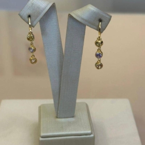 ARGOLA CORRENTES E ZIRCÔNIAS AMARELA, ROSÊ E LILÁS