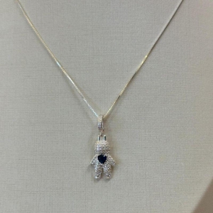 PINGENTE PRATA LUXO MENINO AZUL MARINHO