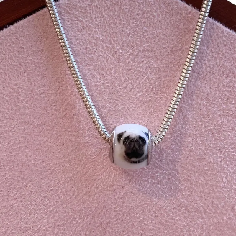 BERLOQUE PRATA MURANO CÃO PUG