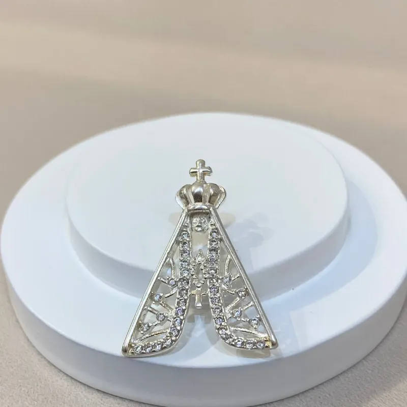 PINGENTE PRATA NOSSA SENHORA APARECIDA CRAVEJADO
