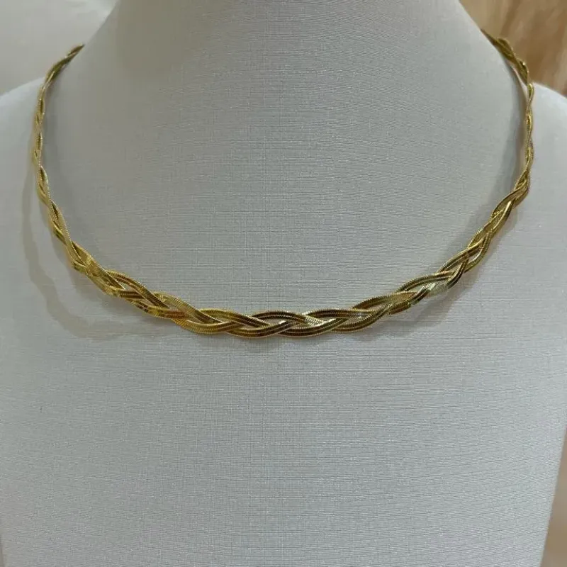 CHOKER TRANÇADA 2 FIOS