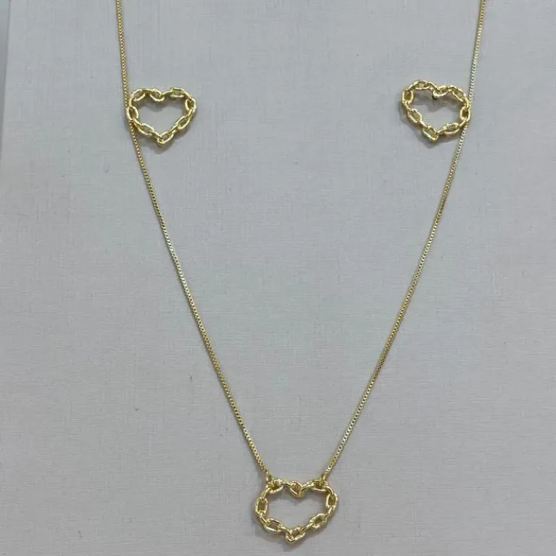 CONJUNTO CORAÇÃO CORRENTE