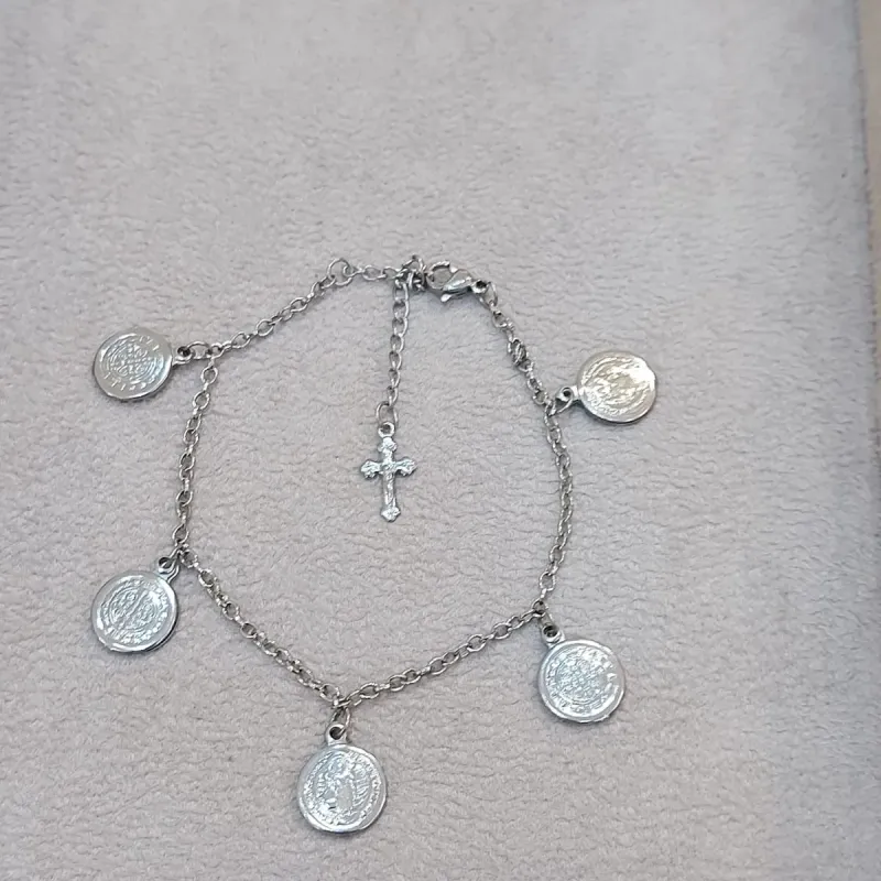 PULSEIRA AÇO MEDALHAS SÃO BENTO