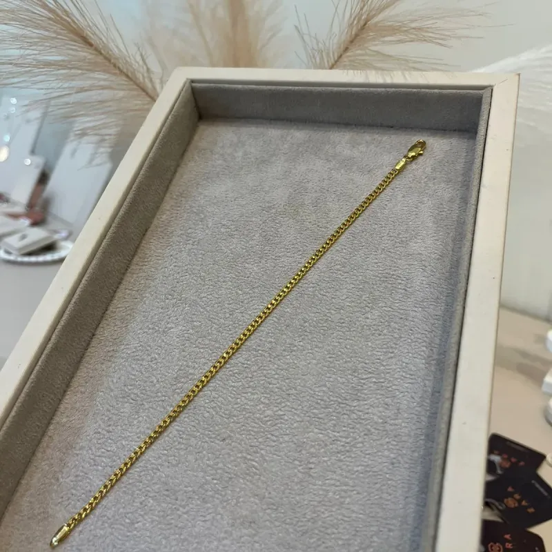 PULSEIRA MASCULINA GRUMET 21CM DIAMANTADA